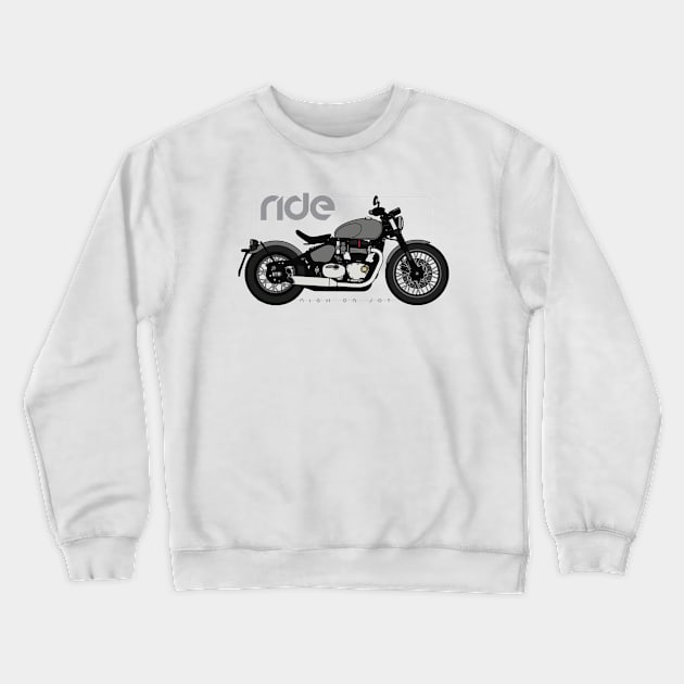 Ride bobber bw Crewneck Sweatshirt by NighOnJoy